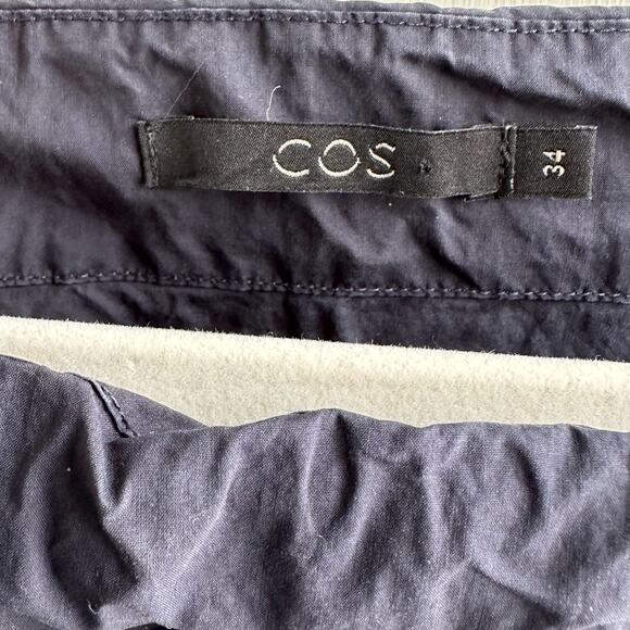 COS Long Sleeve Tie Shoulder Blouse Navy Blue - Picture 5 of 7